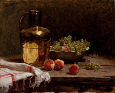  Still life - Grapes and PeachesnPortugues: Natureza-morta - Uvas e pessegosn de Pedro Alexandrino Borges